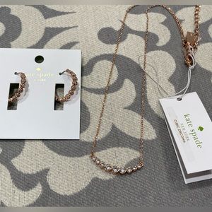 Kate Spade Rose Gold Necklace and Earring Set